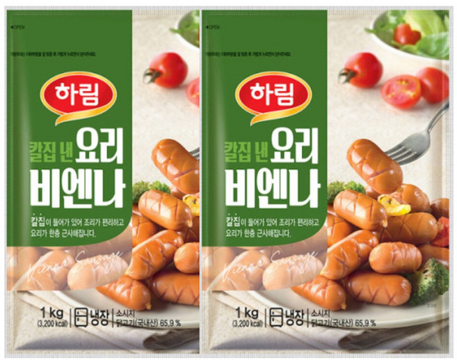 하림 칼집 낸 요리비엔나 (냉장), 2개, 1kg