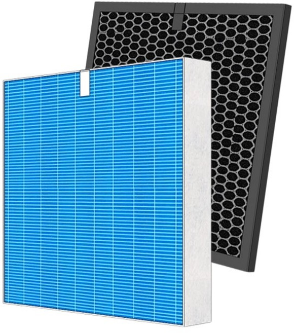 DAIKIN 大金 空氣清淨機濾網 MC40USCT MCK55USCT MC30YSCT 適用 KAFP080B4 BAFP500A, 1套, 高效 HEPA+活性碳脫臭催化