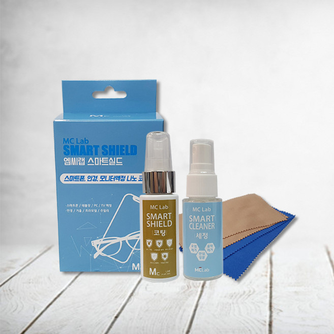 엠씨랩 스마트실드 안경 김서림방지 안경닦이 클리너 천 세정제 폴리싱 핸드폰코팅 유리막살균