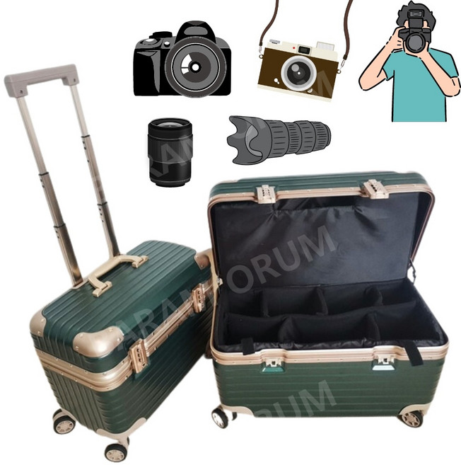 바람오름 카메라 캐리어 DSLR 렌즈수납 알루미늄 케이스 박스, 23인치, 13.M, 1개