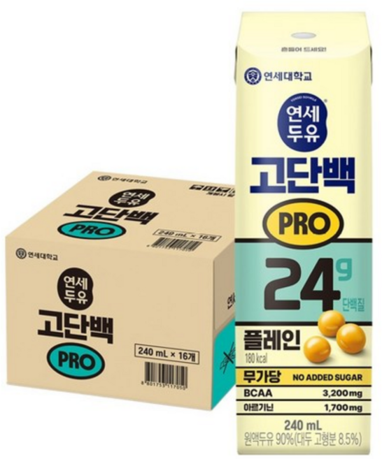 연세두유 고단백 Pro 플레인, 16개, 240ml