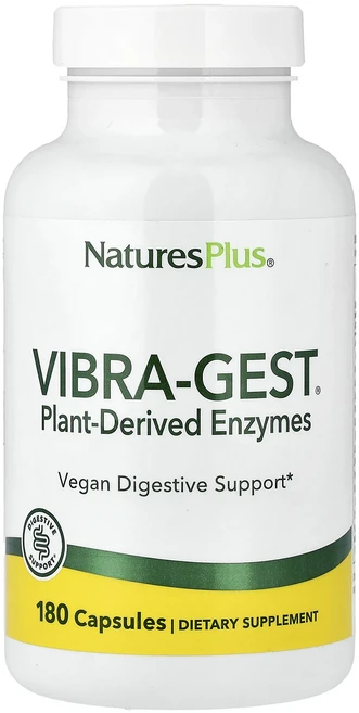 NaturesPlus Vibra-Gest® 식물 유래 효소 캡슐 180정, NaturesPlusVibraGest식물유래효소캡슐18, 1개 - 쿠팡