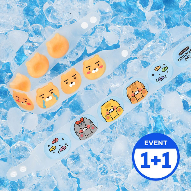 [커플팩2개 SET] 카카오프렌즈 아이스 와이드 넥쿨러 쿨링 넥밴드(베이직어항), 와이드 넥쿨러밴드_어항 춘식이, 와이드 넥쿨러밴드_어항 춘식이, 1개