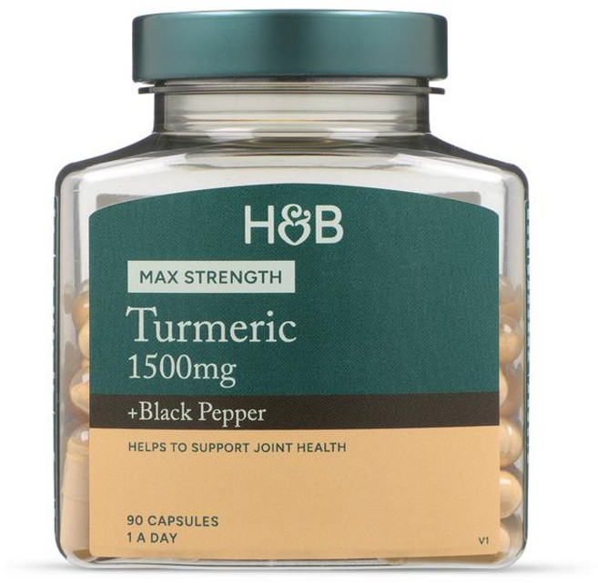 홀랜드앤바렛 터메릭 1500mg + 블랙페퍼 캡슐 Holland & Barrett Turmeric + Black Pepper, 1개, 90정