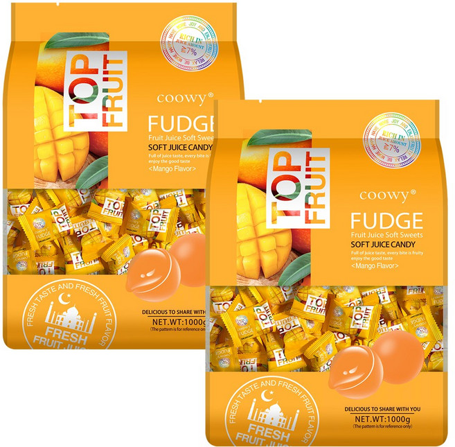 coowy 쿠위 탑젤리 망고젤리, 1kg, 2개