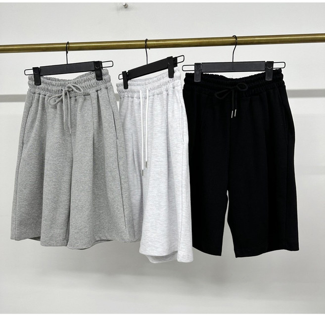 초등학생 PJ 봄 핀턱5부바지 주니어 남아 여아 루즈핏 무지 체육복 와이드트레이닝 반바지