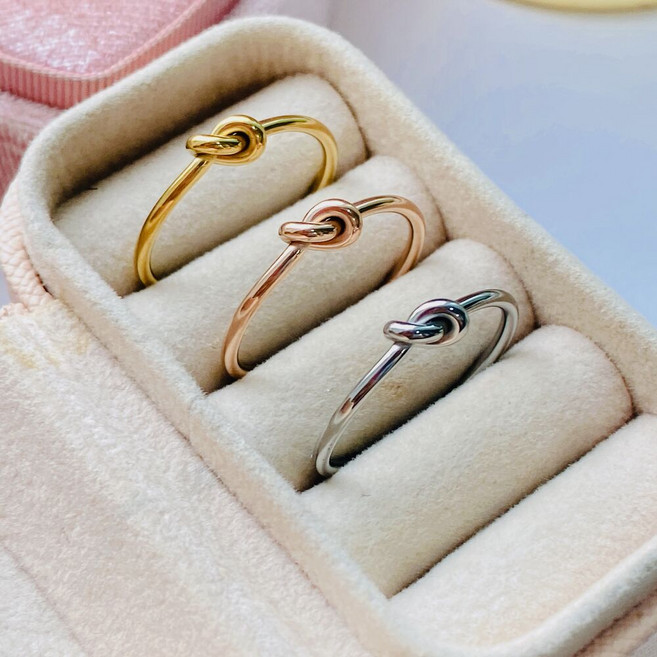 [써지컬스틸] 한줄 슬림 매듭 꼬임링 반지