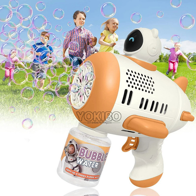 어린이 유아용 버블 건 머신 8 홀 메이커 LED 라이트 자동 블로워 비누 거품 여름 장난감, 1개, [06] Pink 8hole