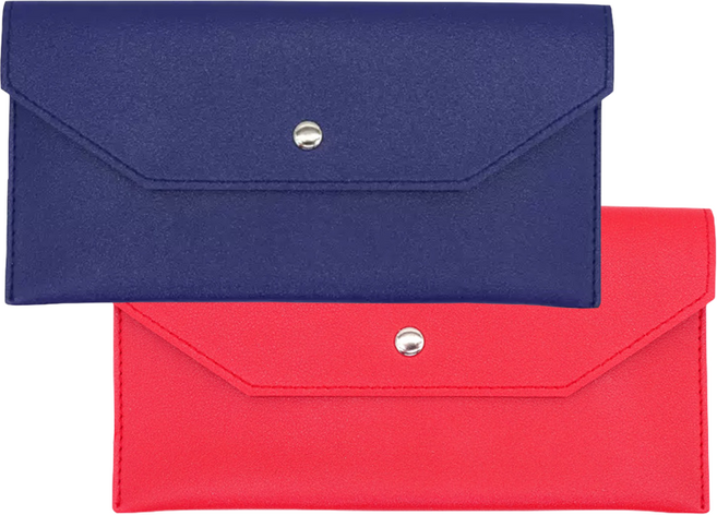 노리공간 명절 생일 가죽 지갑 용돈봉투, 코발트