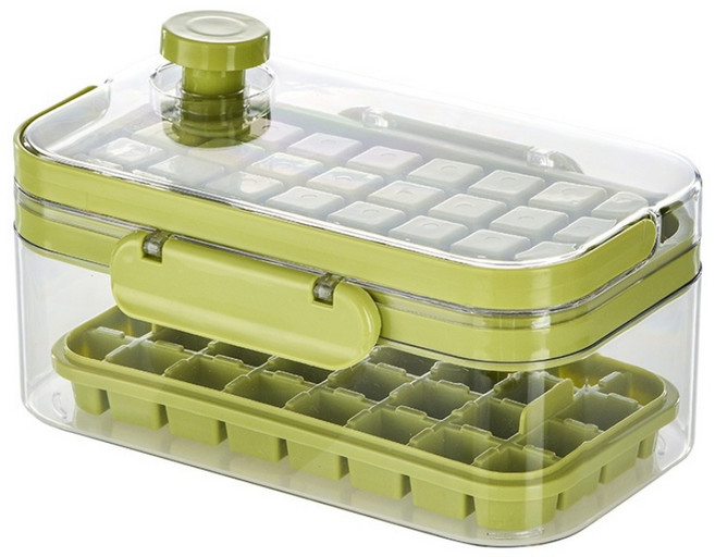 굿앤솔리드 원터치 얼음틀 아이스 트레이 64구 최신업그레이드형, 그린, 1개