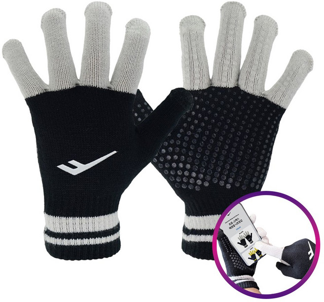 프로스펙스 니트장갑 스마트폰터치 장갑 아동/성인, 블랙, 1개