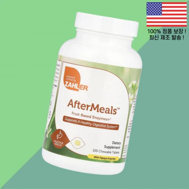 잘러 애프터밀 과일 후루츠 기반 효소 엔자임 츄어블정 100정 Zahler AfterMeals Fruit Based Enzymes 100 Chewable Tablets, 1개 - 쿠팡