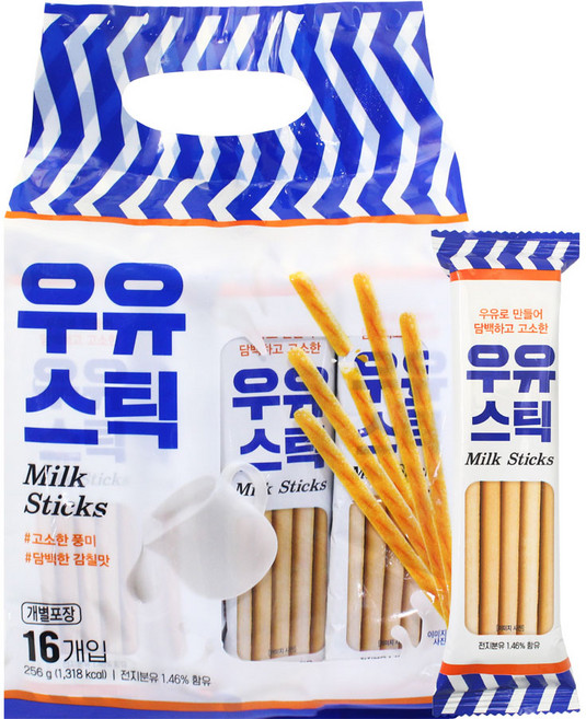 키즈웰 우유스틱 과자 256g, 1개