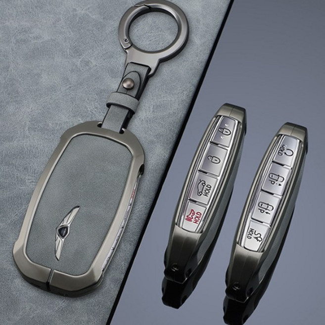 지지주 제네시스 차키 호환상품 풀커버 키케이스+키링 세트, 라운드버클