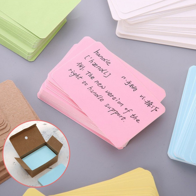 미즈코스 100매 카드 메모지 심플 메모 미니 단어장 다꾸 메모잇, 핑크, 1세트