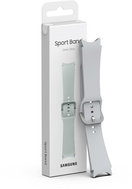 삼성 갤럭시워치 실리콘 스포츠 스트랩 밴드, 1개, 실버 M/L