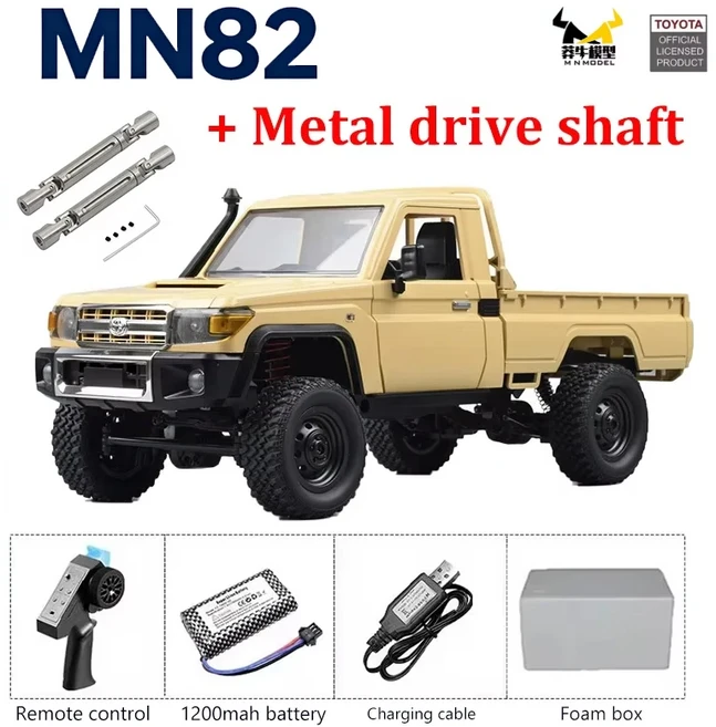 MN82T 1:12 2.4G RC 크롤러 호이스트 4WD 원격 조종 트럭 오프로드 픽업 차량 클라이밍 카 모델 장난감 어, 12 MN82-Y-1battery