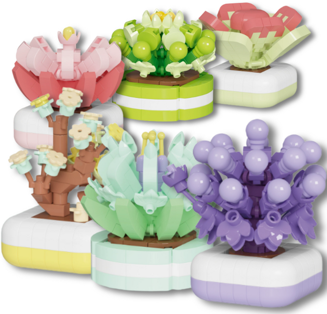 [나노킹-호환블럭] 다육이 나노블럭 DN051, 6개, B set