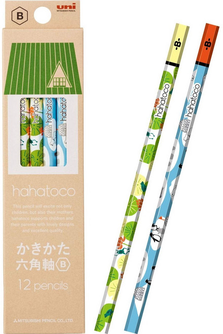 日本UNI三菱 hahatoco 鉛筆 六角 HB B 2B, 綠房子B, 綠房子B, 1個