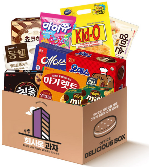 회사로과자 10종 초코하임 몽쉘 오예스 엄마손파이등 개별포장 탕비실 사무실 간식 과자 세트, 10종 , 1세트, 1개