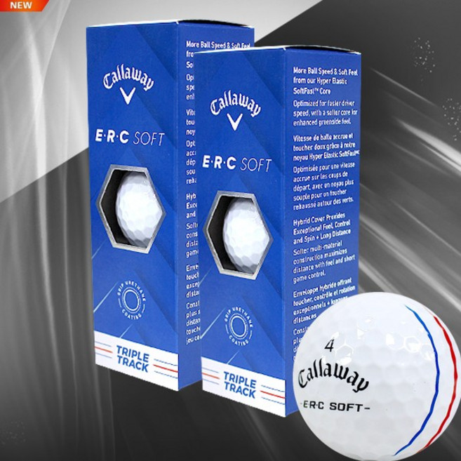 캘러웨이 2025 ERC 소프트 트리플트랙 하프더즌 골프공 6구, 화이트
