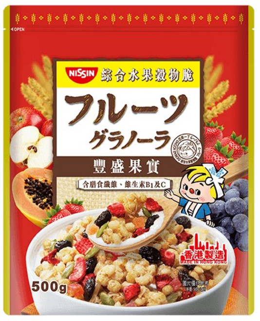 NISSIN 日清 水果穀物脆 香甜草莓 400g, 500g, 1個
