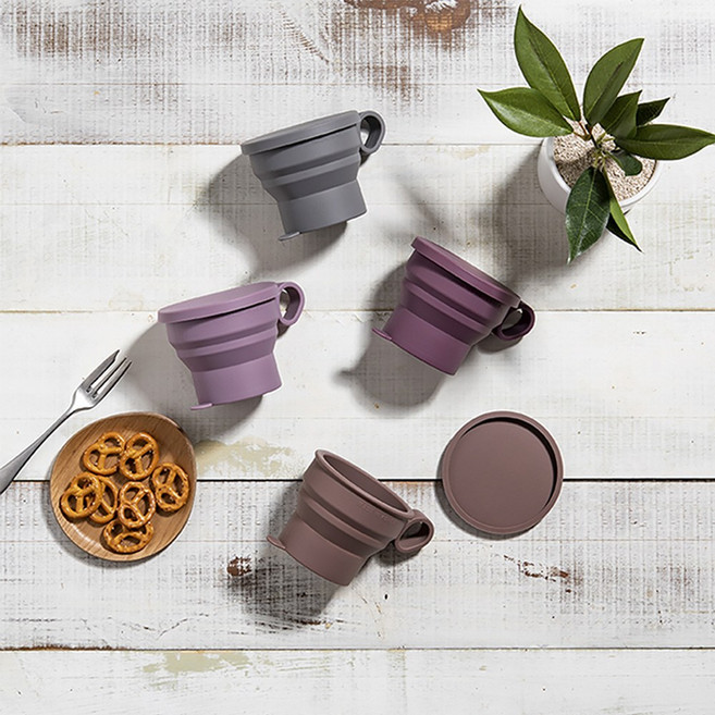 젤리펀트 실리콘 여행용 등산용 캠핑용 컵, 모던그레이, 1개