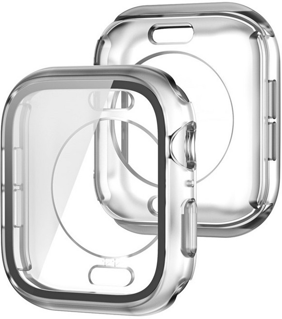 Rabbit Technology 全包電鍍 防撞保護 適用Apple Watch錶殼, 透明全包款,42mm（S11/S10）通用, 1個