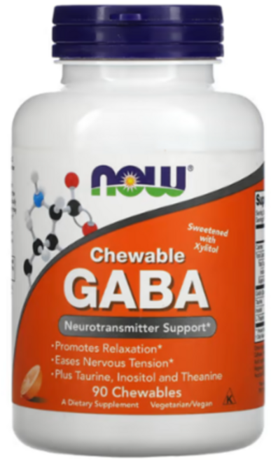 나우푸드 츄어블 가바 GABA+타우린+이노시톨+L-테아닌 오렌지맛 90정(45일분)