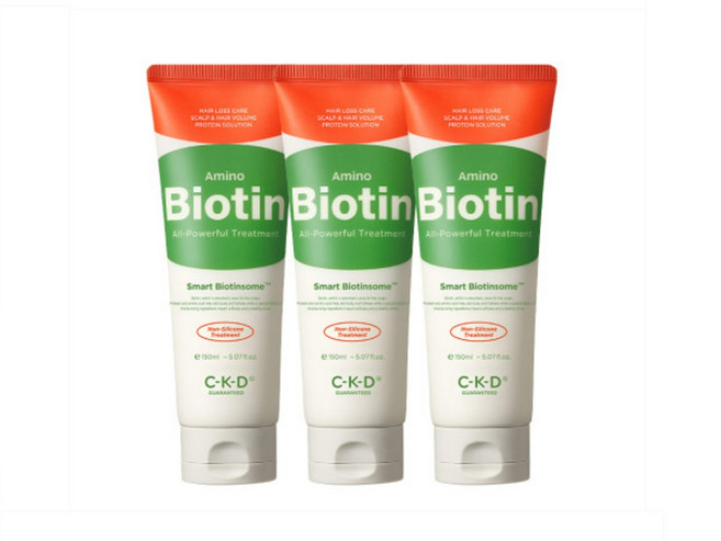 종근당 씨케이디 CKD 아미노 비오틴 헤어 트리트먼트 150ml 3개, 1ml, 1개