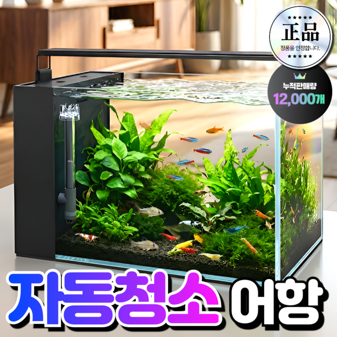 해상전자 자동청소 무환수어항 스마트 수족관 물고기 가정용 어항용품 안깨지는 수조관, 1개, one color