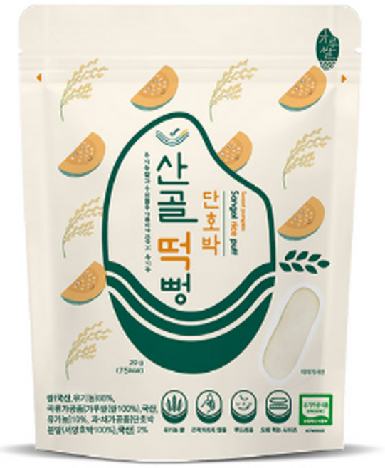 에코맘의 산골이유식 산골떡뻥 단호박 20g 12개, 단호박맛