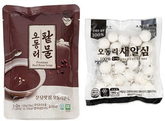 오동리팥죽 오동리 새알팥물세트(팥물(500g) 6팩 + 새알심(180g) 6팩), 1세트, 1