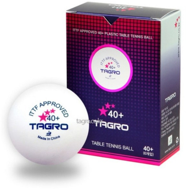 타그로 ABS 3스타 시합구 탁구공, 화이트, 6개입, 1개