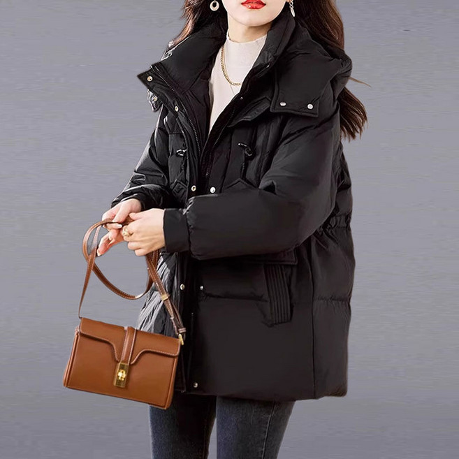 삼제태전 여성 겨울 패딩점퍼 중장기장 후드 루즈핏 패딩자켓 외투