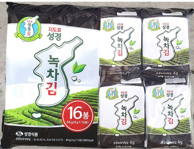 도시락김 (성경식품 녹차 4g x16단 64g), 1개, 64g