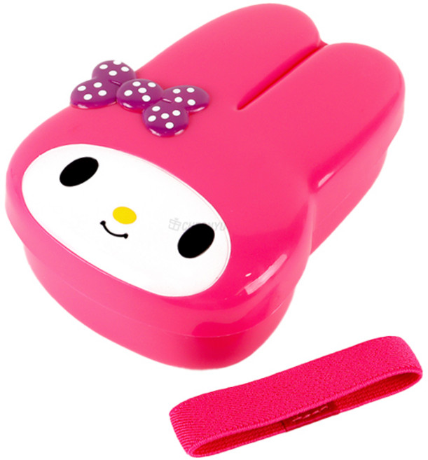 마이멜로디 아기 간식 전자레인지 가능 2단 도시락통, 1개