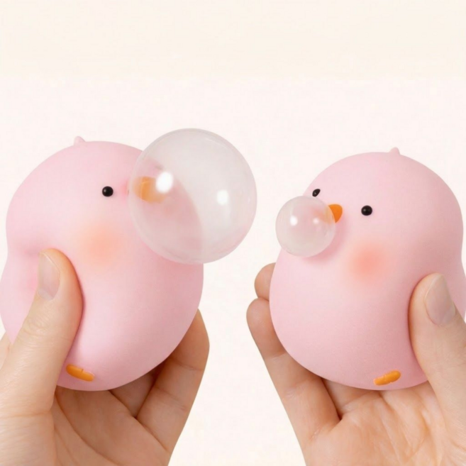 캐럿몰 병아리 말랑이 스퀴시 스트레스 해소 볼 장난감, 2개, 핑크