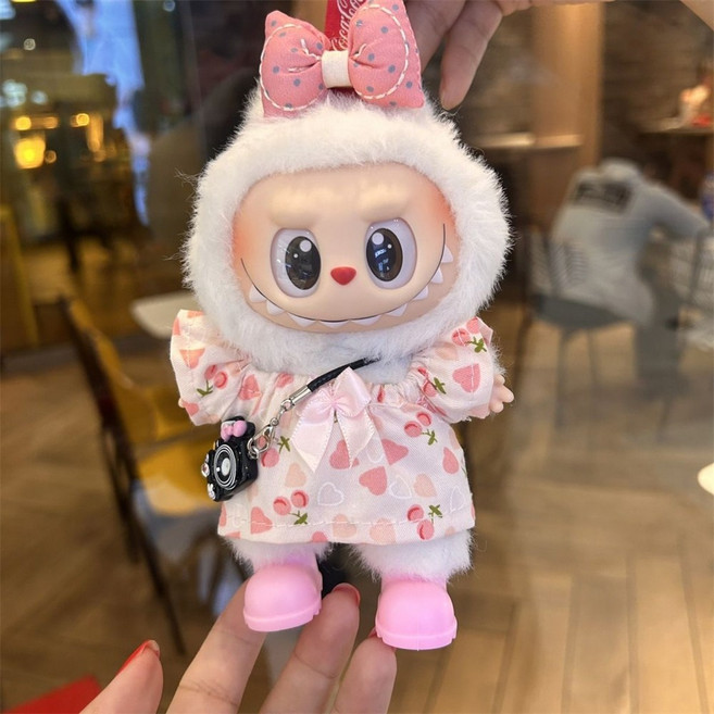 besteffie 적용모델 라부부옷 인형 의류 귀여운 꽃무늬 드레스 아이템 장식소품 K87, 1개, A세트