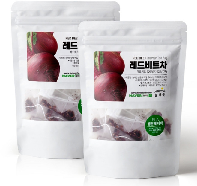 기타 늘해찬 국산 볶은 레드비트차 전통차 100티백, 100개입, 1g, 50개입, 2개