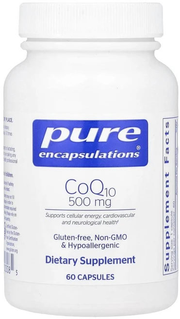 퓨어 인캡슐레이션 코큐텐 500mg Pure Encapsulations CoQ10 500 mg 60정, 1개 - 쿠팡