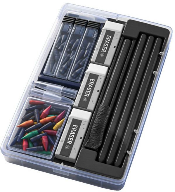 깎지 않는 연필 탄소펜 무한연필 풀세트 금속, 1개, 블랙