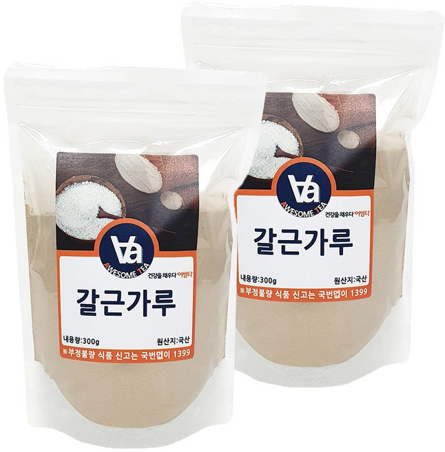 어썸티 국산 칡 갈근 가루 분말, 300g, 2개
