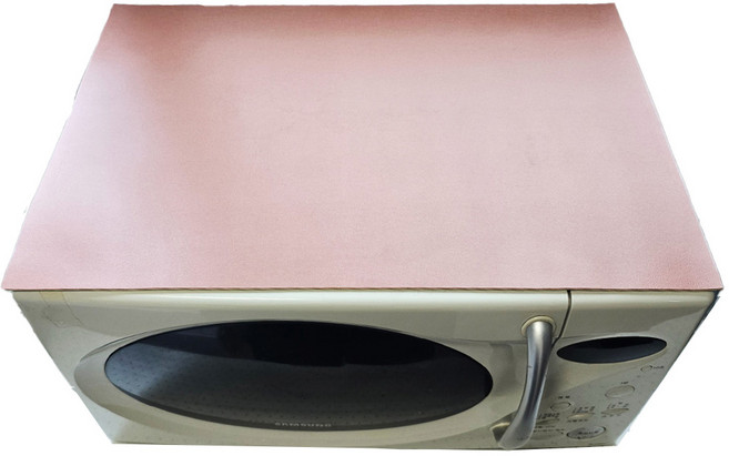 더퍼 전자레인지 커버 방수 양면 가죽 덮개, 아이보리/브라운(사은품 양면실리콘패드4개)