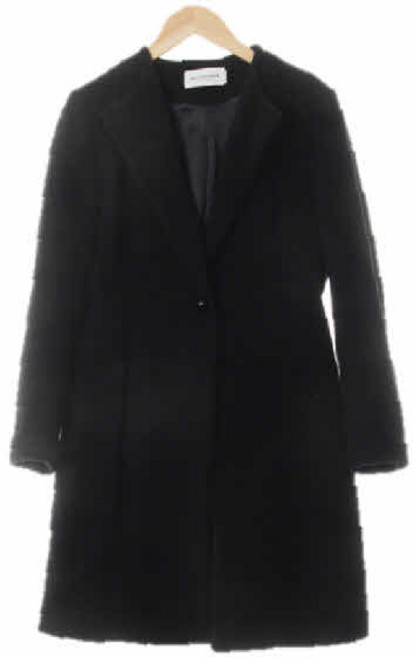 4963 모조에스핀 블랙 캐시미어혼방 볼버튼롱코트 [85-91-164]