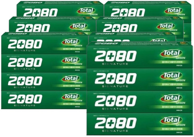 2080 시그니처 토탈치약 그린, 125g, 28개