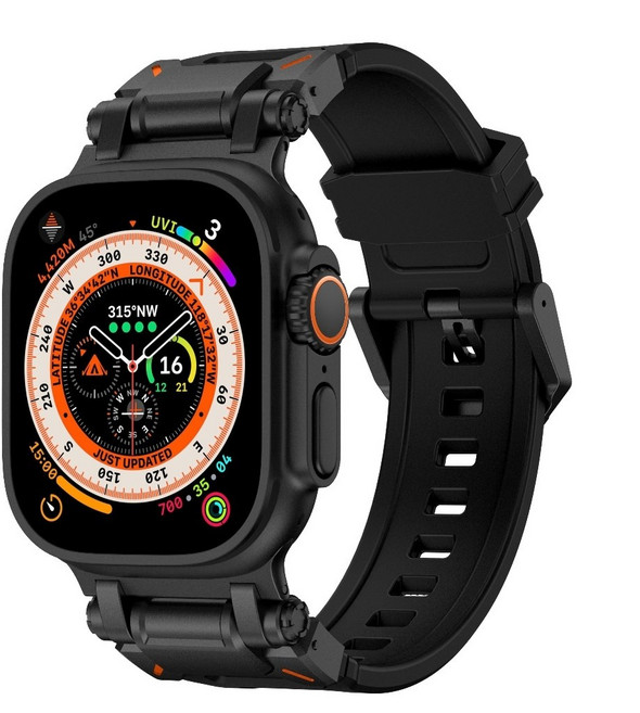 Apple Watch 錶帶, 鈦黑色+黑色,49mm（Ultra1/2/3）, 1個