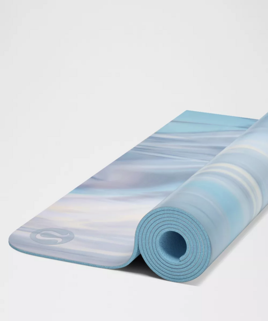 룰루레몬 요가매트 5mm 필라테스 홈트 천연고무 논슬립 마블 더매트, 1개, Seafoam/Steel Blue