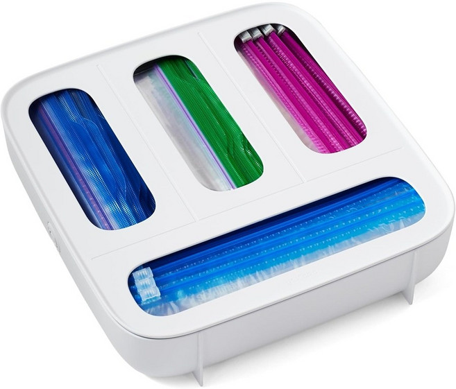 StoraBag 서랍형 식품 백 정리함 흰색 4구, 4 슬롯 패밀리