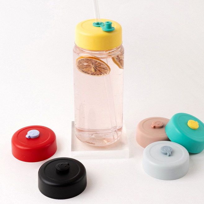 아조아보틀 전용캡 스마일 실리콘마개 스트로우캡 [ 캡+마개 조립 ], 블랙캡-블랙마개, 1개, 1ml, 블랙캡-블랙마개